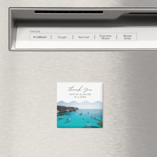 メノルカスペイン結婚式の引き出物ありがとう マグネット (インサイチュ (食洗機))