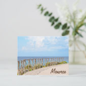 メノルカ伝統的木製フェンス葉書 ポストカード (スタンド正面)