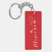 メノルカ国旗のハート、バリ島 キーホルダー (正面左)