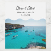 メノルカ結婚式の引き出物パーソナライズされたワインラベル ワインラベル (シングルラベル)