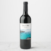 メノルカ結婚式の引き出物パーソナライズされたワインラベル ワインラベル (正面)