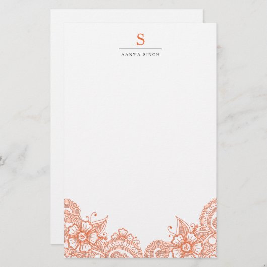 メハモダンディ文パーソナライズされた具 便箋 (正面/裏面)