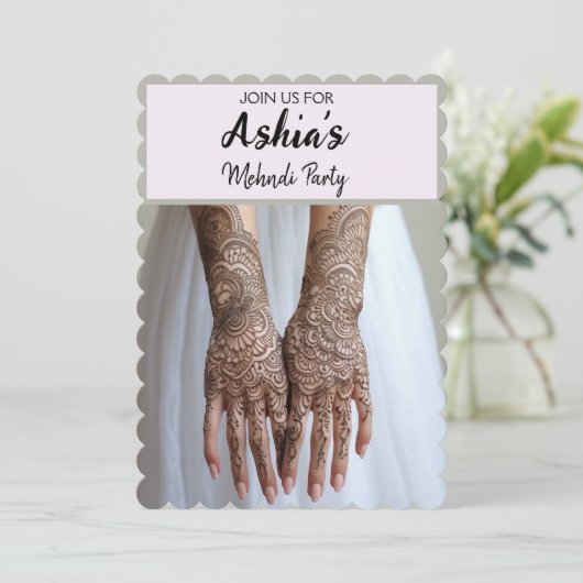 メパーソナライズされたンディ/ヘナパーティの招待状 カード (スタンド正面)