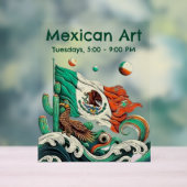 メパーソナライズされた芸術的キシコ国旗とワシ アクリルサイン (ニュートラル)