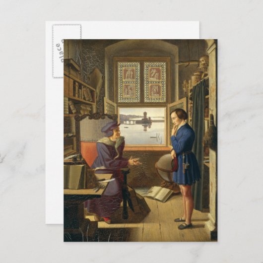 メフィストと学生， 1828 ポストカード (正面/裏面)