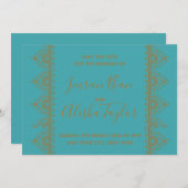 メフェンディインディアンウェディング日付を保存するハムザヘナ セーブザデート (正面/裏面)