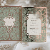 メフェンディセレモニーバラゴールドフォイル結婚アクセント 箔招待状