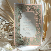 メフェンディセレモニーバラゴールドフォイル結婚アクセント 箔招待状