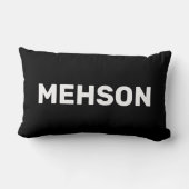 「メフソン」 |ヴァージン諸島スラング、ブラック ランバークッション (裏面)