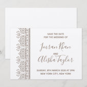 メヘンディ インドの結婚式 保存日付 ハムサ ヘンナ セーブザデート (正面/裏面)