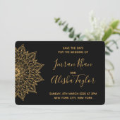 メヘンディ インドの結婚式 保存日付 ハムサ ヘンナ セーブザデート (スタンド正面)