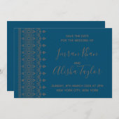 メヘンディ インドの結婚式 保存日付 ハムサ ヘンナ セーブザデート (正面/裏面)