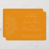 メヘンディ インドの結婚式 Save the date ハムサ ヘンナ セーブザデート (正面/裏面)