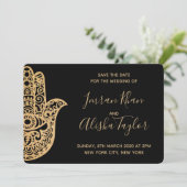 メヘンディ インドの結婚式 Save the date ハムサ ヘンナ セーブザデート (スタンド正面)