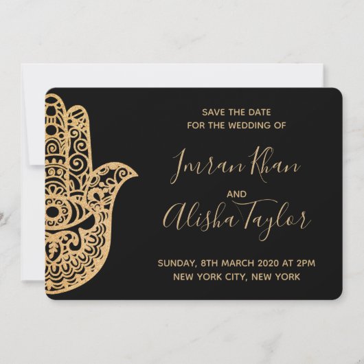 メヘンディ インドの結婚式 Save the date ハムサ ヘンナ セーブザデート (正面)