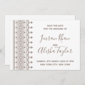 メヘンディ インドの結婚式 Save the date ハムサ ヘンナ セーブザデート (正面/裏面)