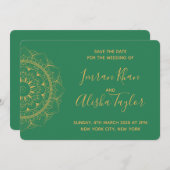 メヘンディ インドの結婚式 Save the date ハムサ ヘンナ セーブザデート (正面/裏面)