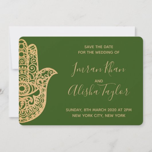 メヘンディ インドの結婚式 Save the date ハムサ ヘンナ セーブザデート (正面)