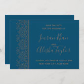 メヘンディ インドの結婚式 Save the date ハムサ ヘンナ セーブザデート (正面/裏面)