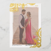 メヘンディ フォト ホリデー ゴールド フォイル カード (正面)