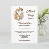 メヘンディ ヘンナ 花嫁 新郎 夫婦 プレーン 招待状 (スタンド正面)