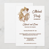 メヘンディ ヘンナ 花嫁 新郎 夫婦 プレーン 招待状 (正面/裏面)