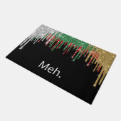 メホリデーユーモア皮肉グリッタークリスマス ドアマット (アングル)