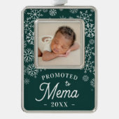 メマに昇格 |ベビー写真おばあちゃん シルバープレートフレームオーナメント (正面)