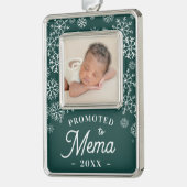 メマに昇格 |ベビー写真おばあちゃん シルバープレートフレームオーナメント (左)