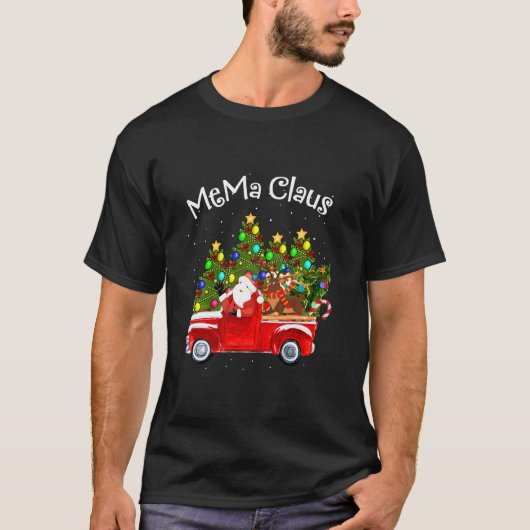 メマクロースカーサンタトナカイのクリスマスツリー Tシャツ (正面)