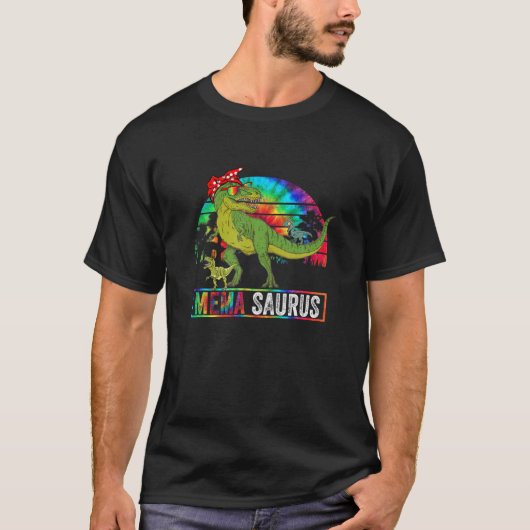 メマ恐竜おもしろいパパメマサウルス2 Two Kids 2022 Tシャツ (正面)