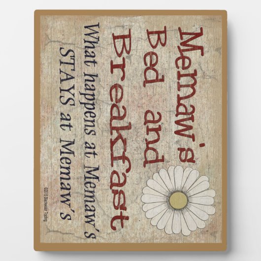 メムズベッド&ブレックファープラークで起こる事 フォトプラーク (正面)