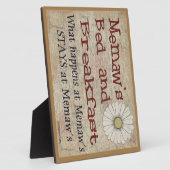 メムズベッド&ブレックファープラークで起こる事 フォトプラーク (側面)