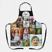 メムーのキッチン引用文かわいいグランドキッズ写真コラージュ エプロン (正面)