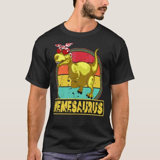 メメムサウルスレックス恐竜の母の日の家族 Tシャツ (正面)