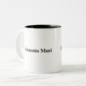 メメント・モリ 大きめミニマリストデザイン ツートーンマグカップ (正面左)