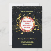 メモとクレフ、 音符記号誕生日招待状 招待状 (正面)