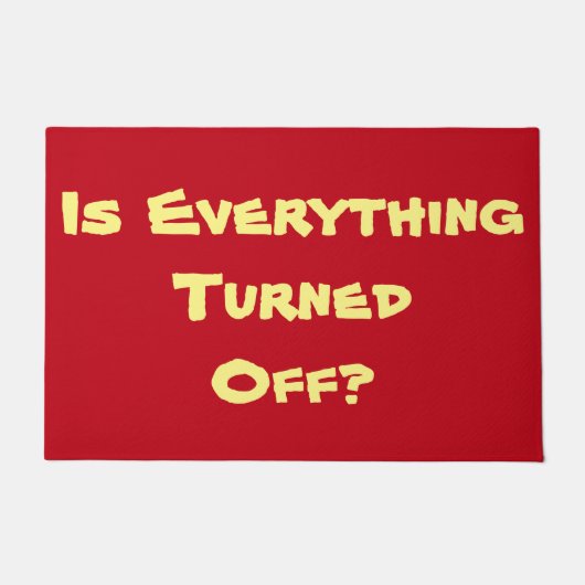 メモのスローガンの赤い元のおもしろいを忘れないで下さい ドアマット (正面)