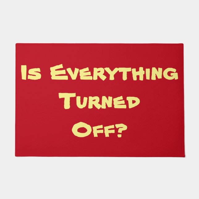 メモのスローガンの赤い元のおもしろいを忘れないで下さい ドアマット (正面)