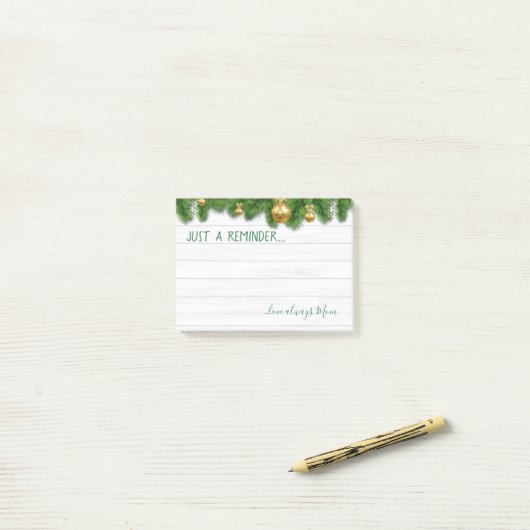 メモの国のクリスマスの緑の付箋 ポストイット (デスク上)