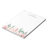 メモエレガント帳のデスクからピンクの花 ノートパッド (回転)