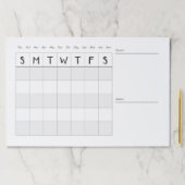メモシンプル付き月次カレンダー ペーパーパッド (インサイチュ)