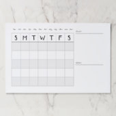 メモシンプル付き月次カレンダー ペーパーパッド (正面)