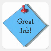 メモステッカー:現実主義アート:素晴らし仕事! スクエアシール (正面)