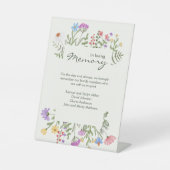 メモダン素朴モリアムの野結婚花 台座サイン (正面)