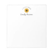 メモパーソナライズされたパッドからメモをヒマワリ ノートパッド (正面)