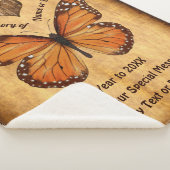 メモパーソナライズされたリアル毛布、（昆虫）オオカバマダラ、モナーク蝶 シェルパブランケット (3/4)