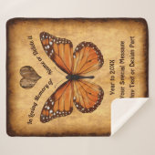 メモパーソナライズされたリアル毛布、（昆虫）オオカバマダラ、モナーク蝶 シェルパブランケット (正面(横))