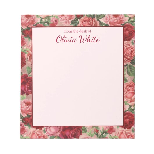 メモパーソナライズされた帳のデスクからの名前 ノートパッド (正面)