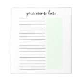 メモパーソナライズされた帳の一覧を表示するには ノートパッド (正面)